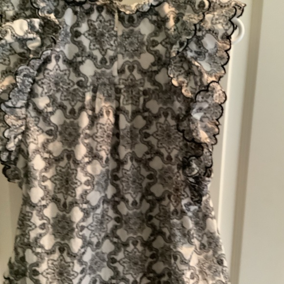 ANTHROPOLOGIE Elegant Embroidered Black and White Ruffle Top
Medium - Picture 3 of 9